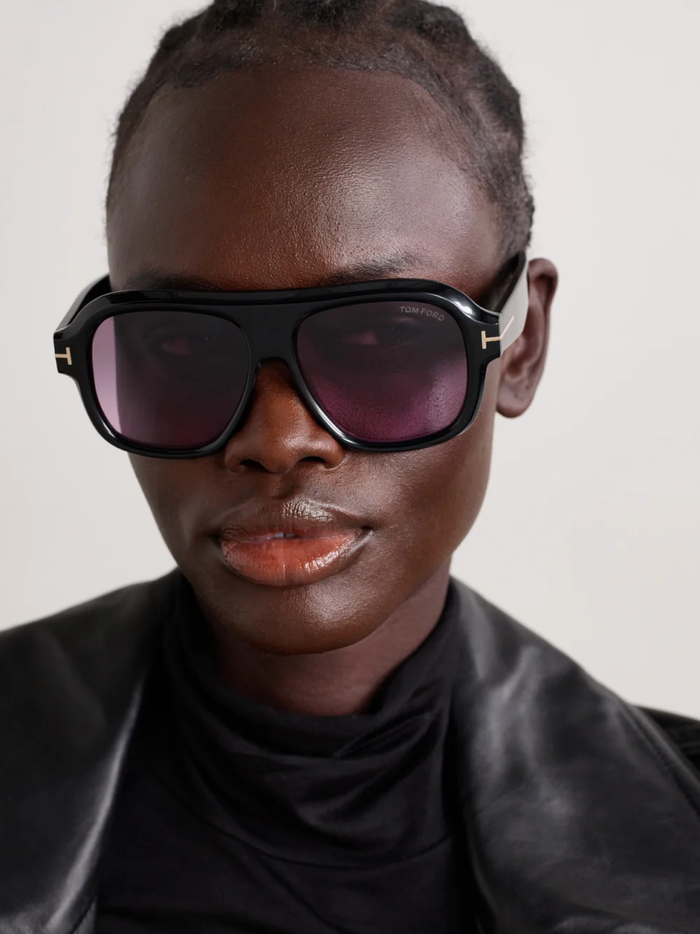 Tom Ford Rhonda Aviator-style Acetate Sunglasses, styled view