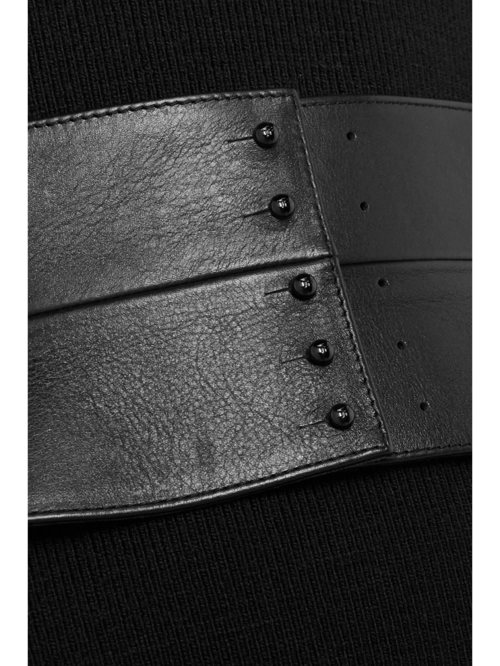 Close-up detail of the Tom Ford Ribbed Wool-blend Mini Dress