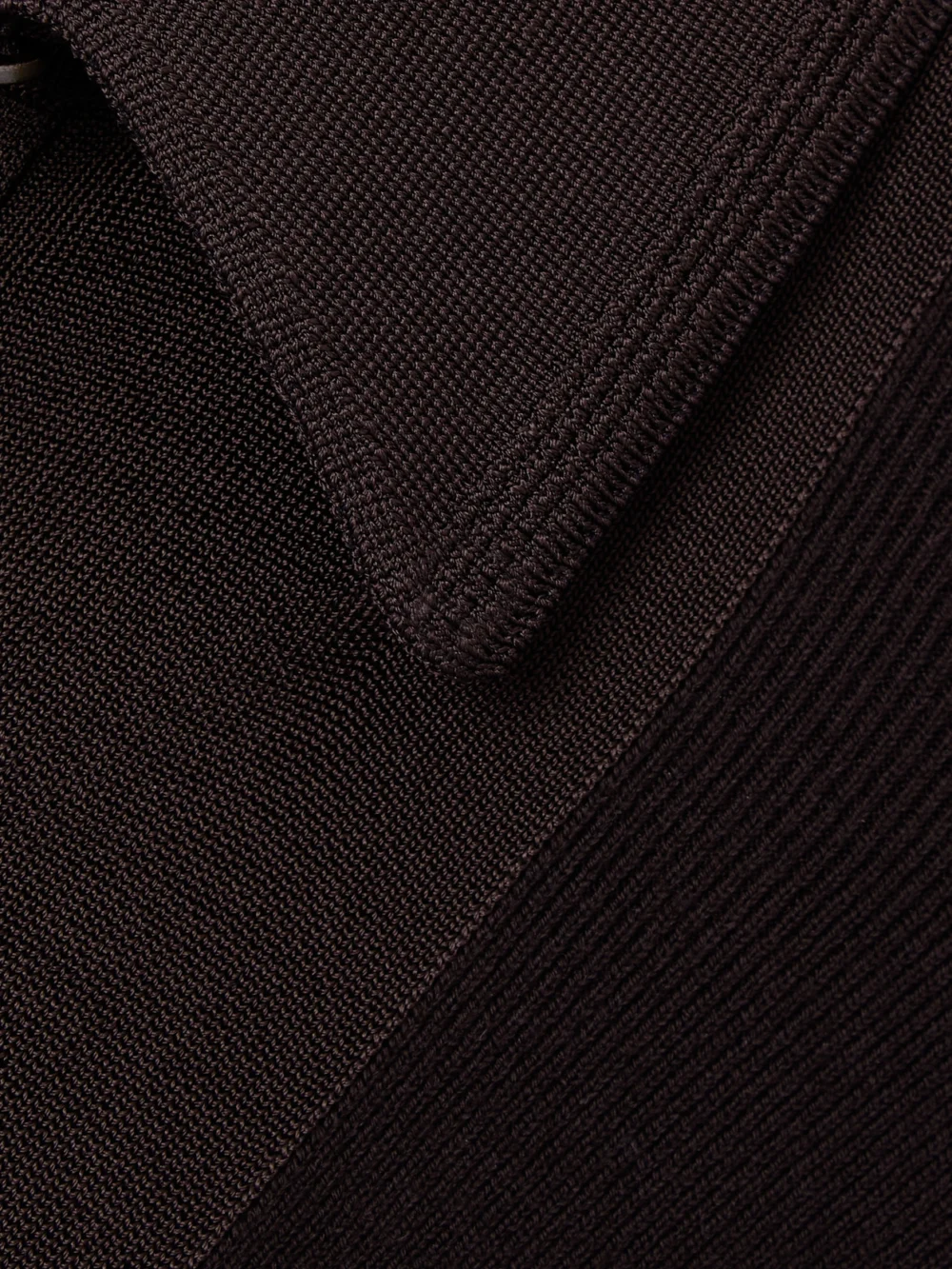 Close-up detail of the Tom Ford Ribbed Wool-blend Polo Gown