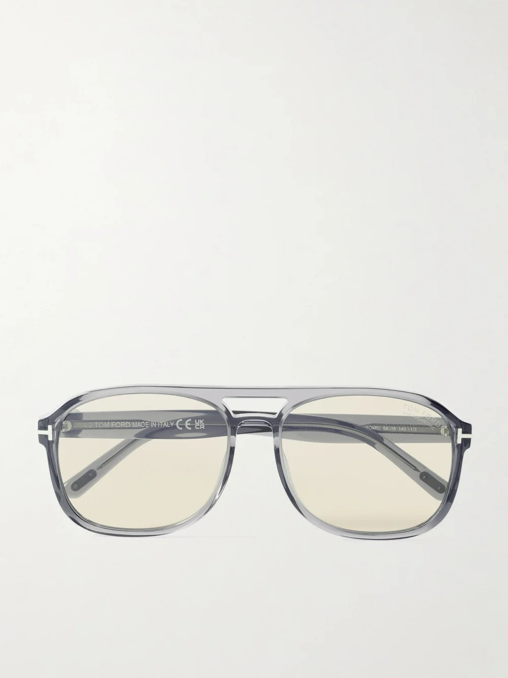 Tom Ford Rosco Aviator-style Acetate Sunglasses in gray