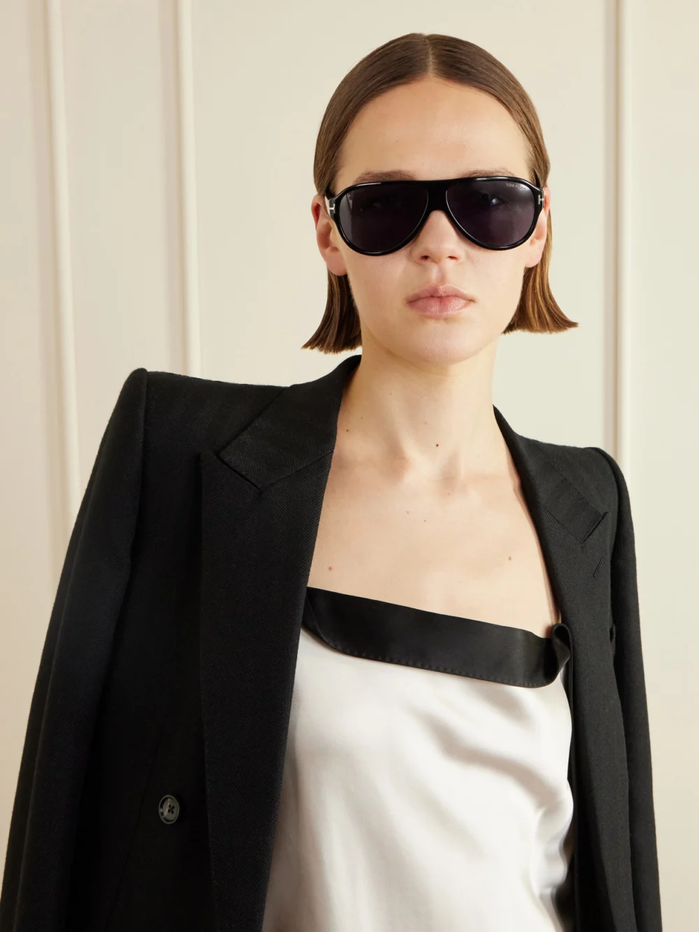 Tom Ford Samuele Aviator-style Acetate Sunglasses, styled view