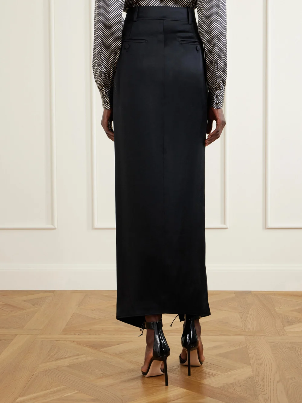 Back view of the Tom Ford Satin-crepe Maxi Skirt
