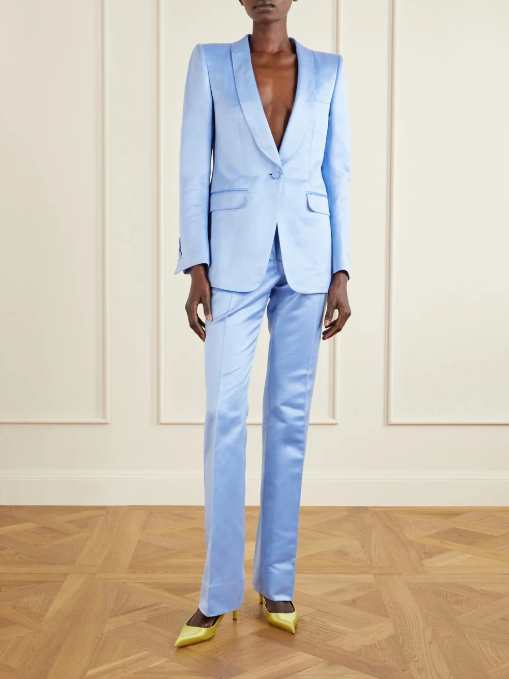 Tom Ford Satin Slingback Pumps, styled view