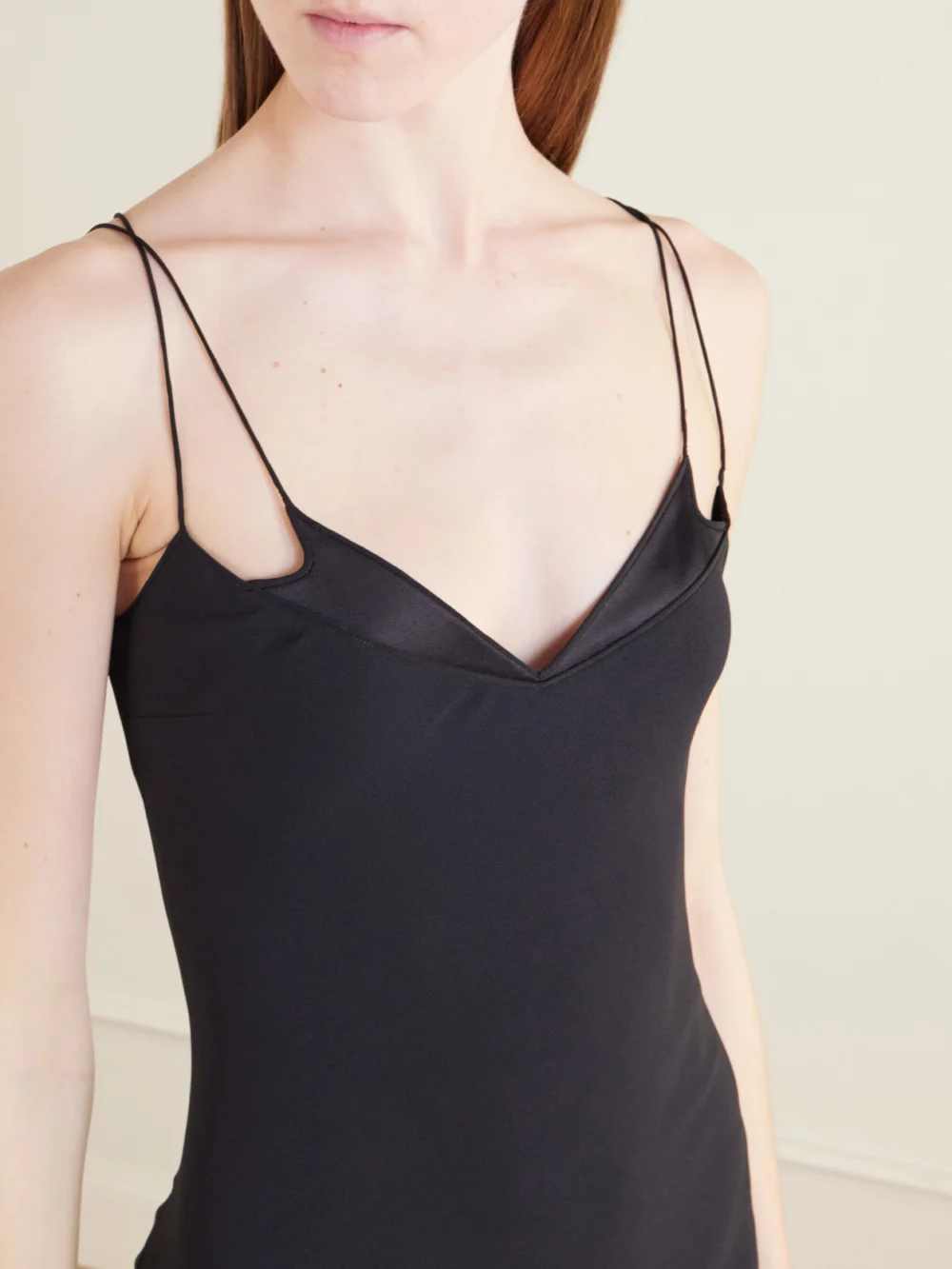 Close-up detail of the Tom Ford Satin-trimmed Crepe Midi Dress