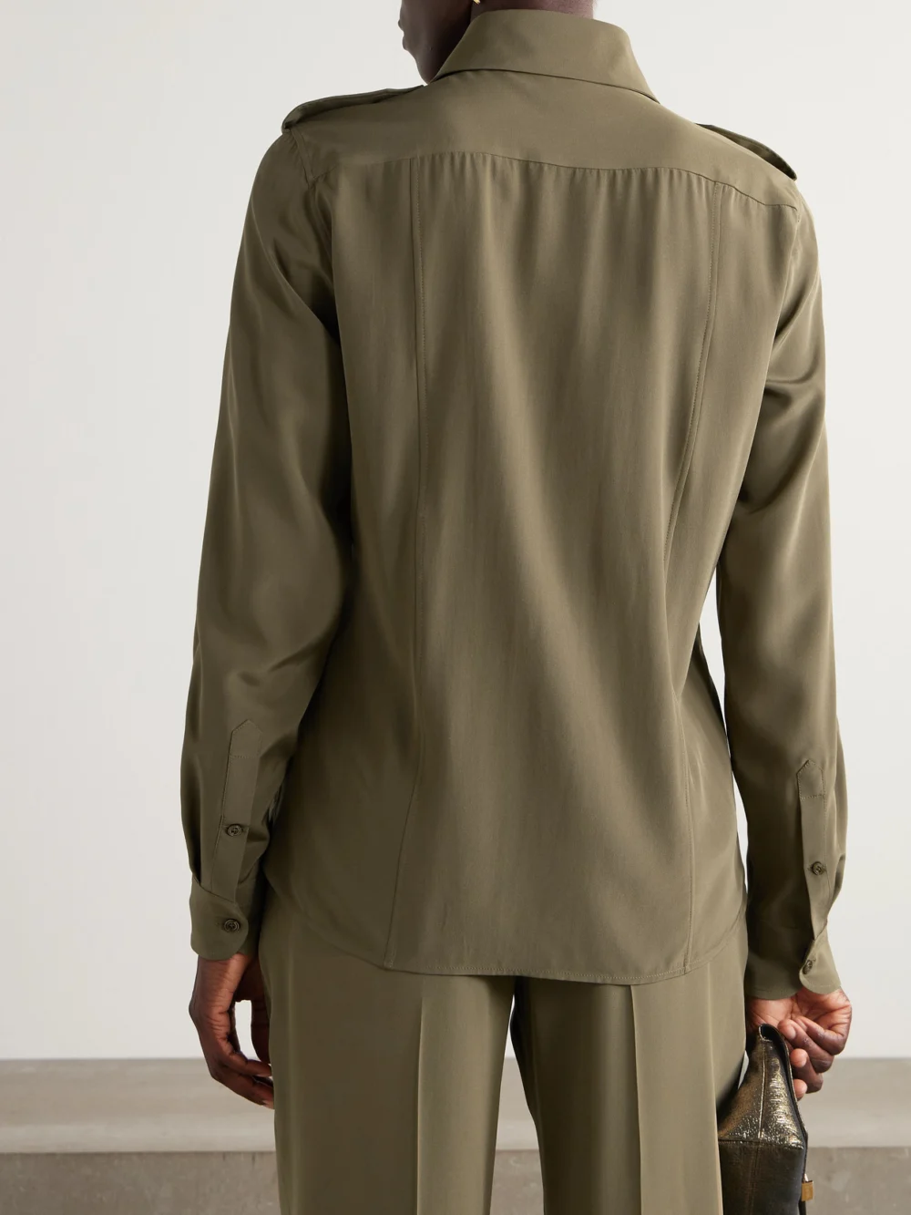 Back view of the Tom Ford Silk Crepe De Chine Shirt