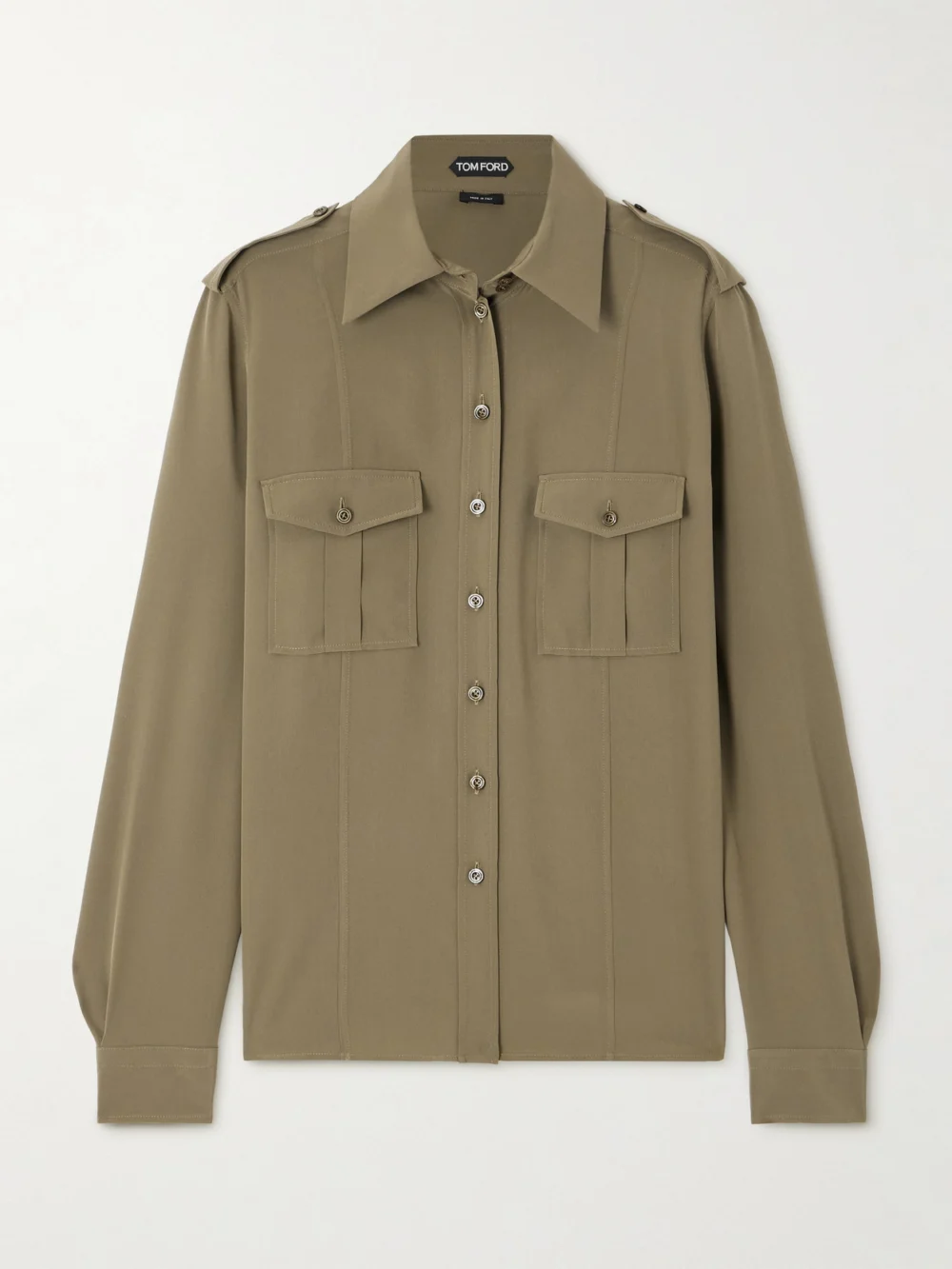 Tom Ford Silk Crepe De Chine Shirt in green