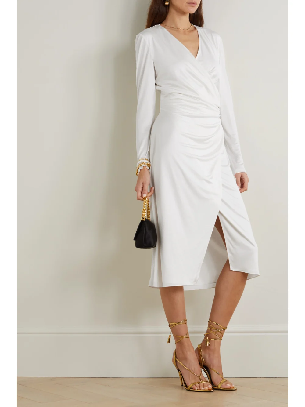 Tom Ford Silk-jersey Wrap Midi Dress, worn by a model