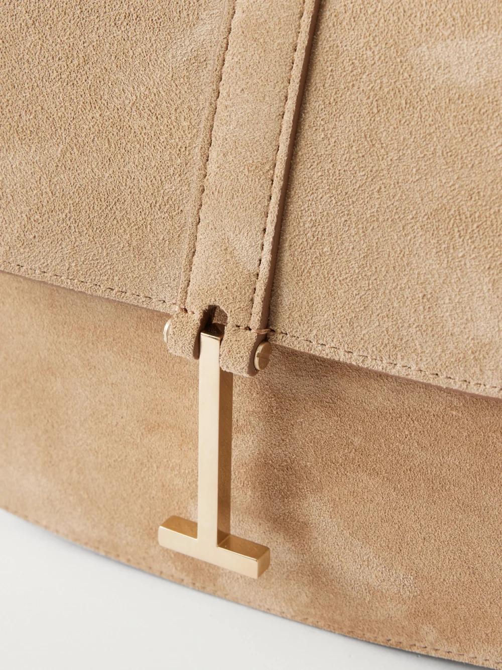 Close-up detail of the Tom Ford Small Suede Shoulder Bag