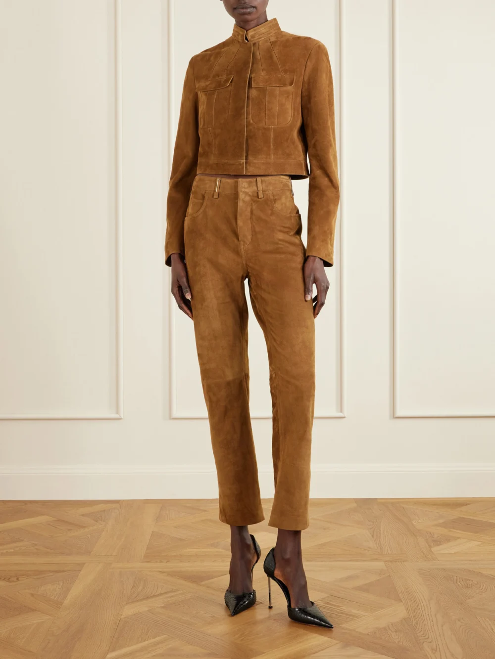 Tom Ford Snake-effect Leather Pumps, styled view
