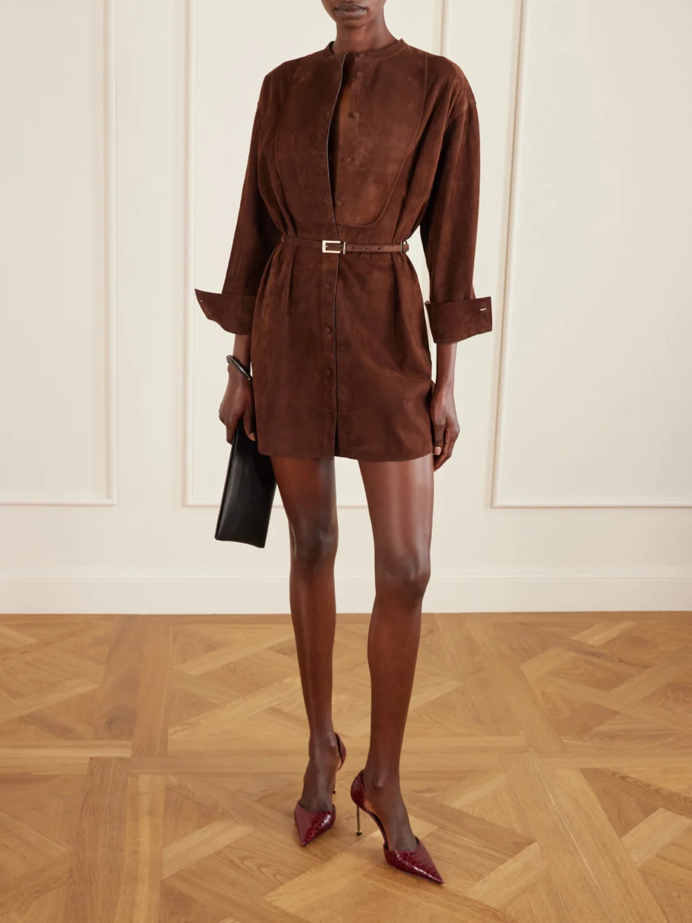 Tom Ford Snake-effect Leather Pumps, styled view
