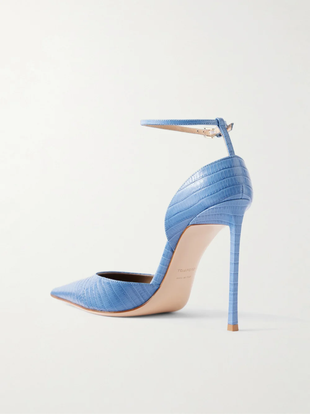 Back view of the Tom Ford Snake-effect Leather Pumps