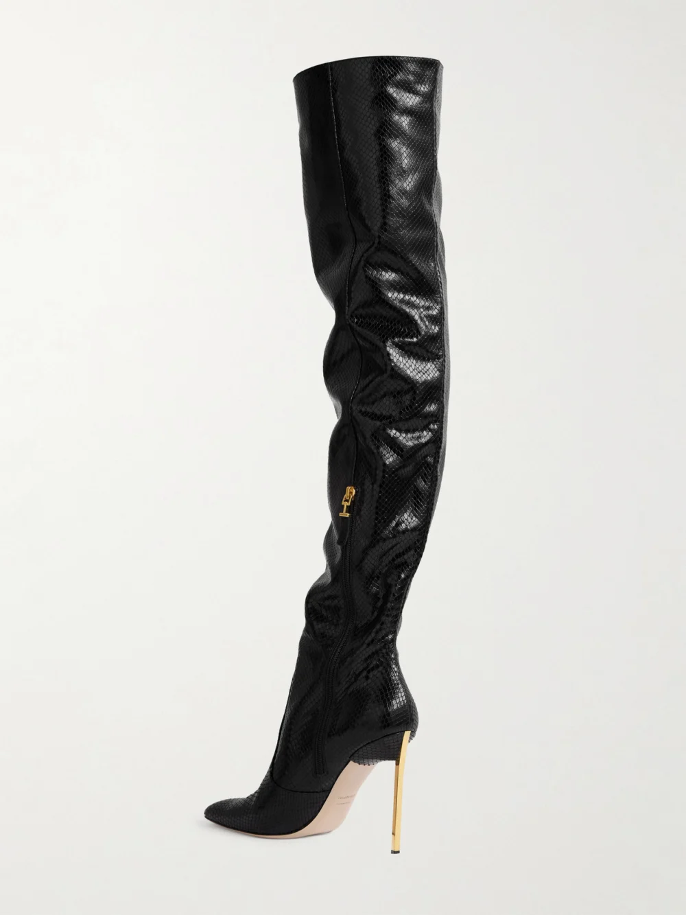 Back view of the Tom Ford Snake-effect Patent-leather Over-the-knee Boots
