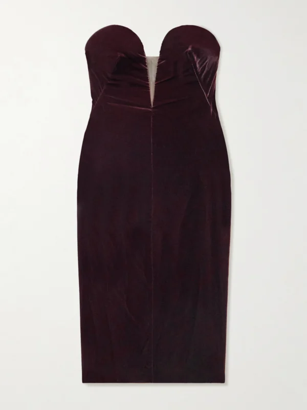 Tom Ford Strapless Velvet Midi Dress