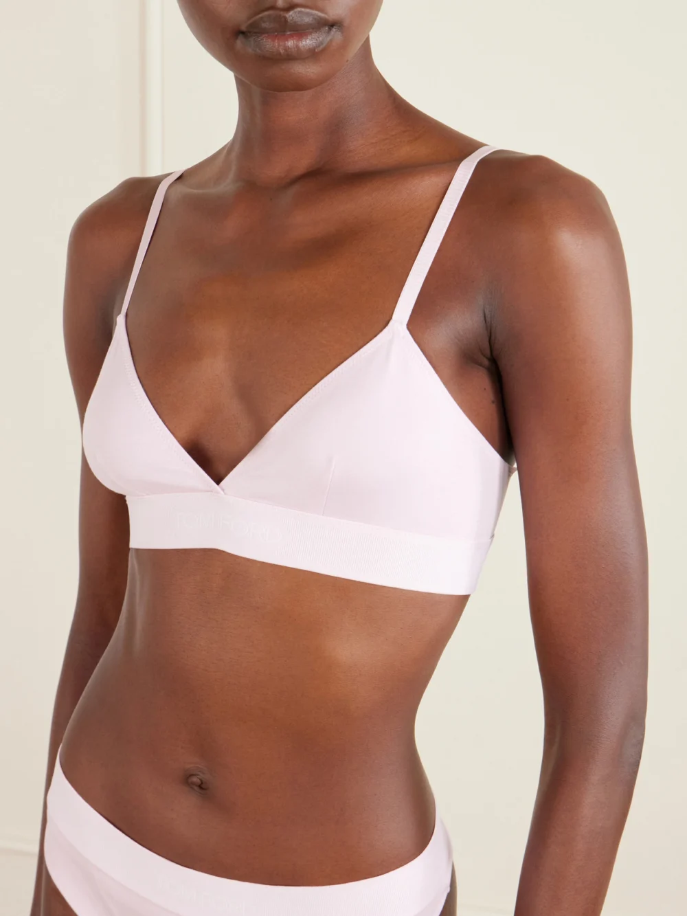 Close-up detail of the Tom Ford Stretch-modal Jersey Soft-cup Triangle Bra