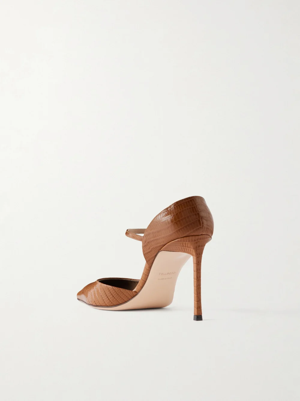 Back view of the Tom Ford Tejus Snake-effect Leather Pumps
