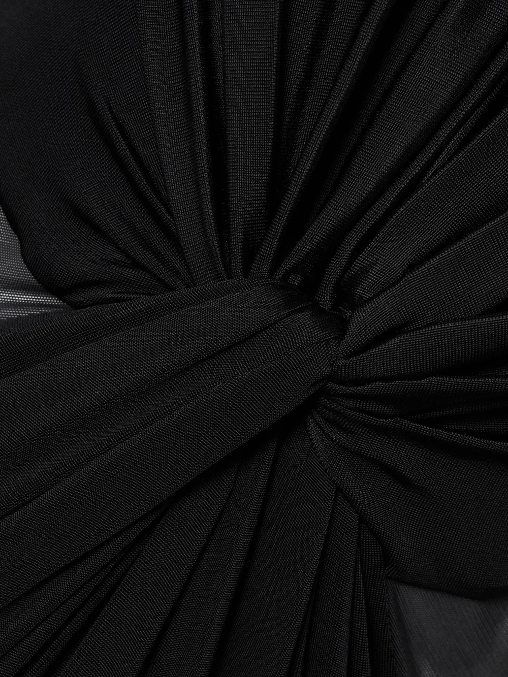 Close-up detail of the Tom Ford Twist-front Chiffon-trimmed Jersey Gown