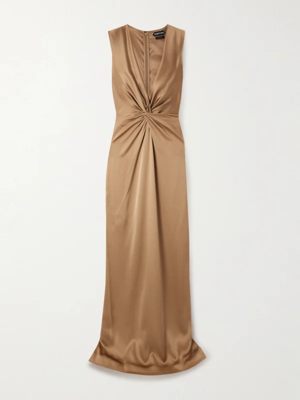 Tom Ford Twist-front Silk-satin Gown