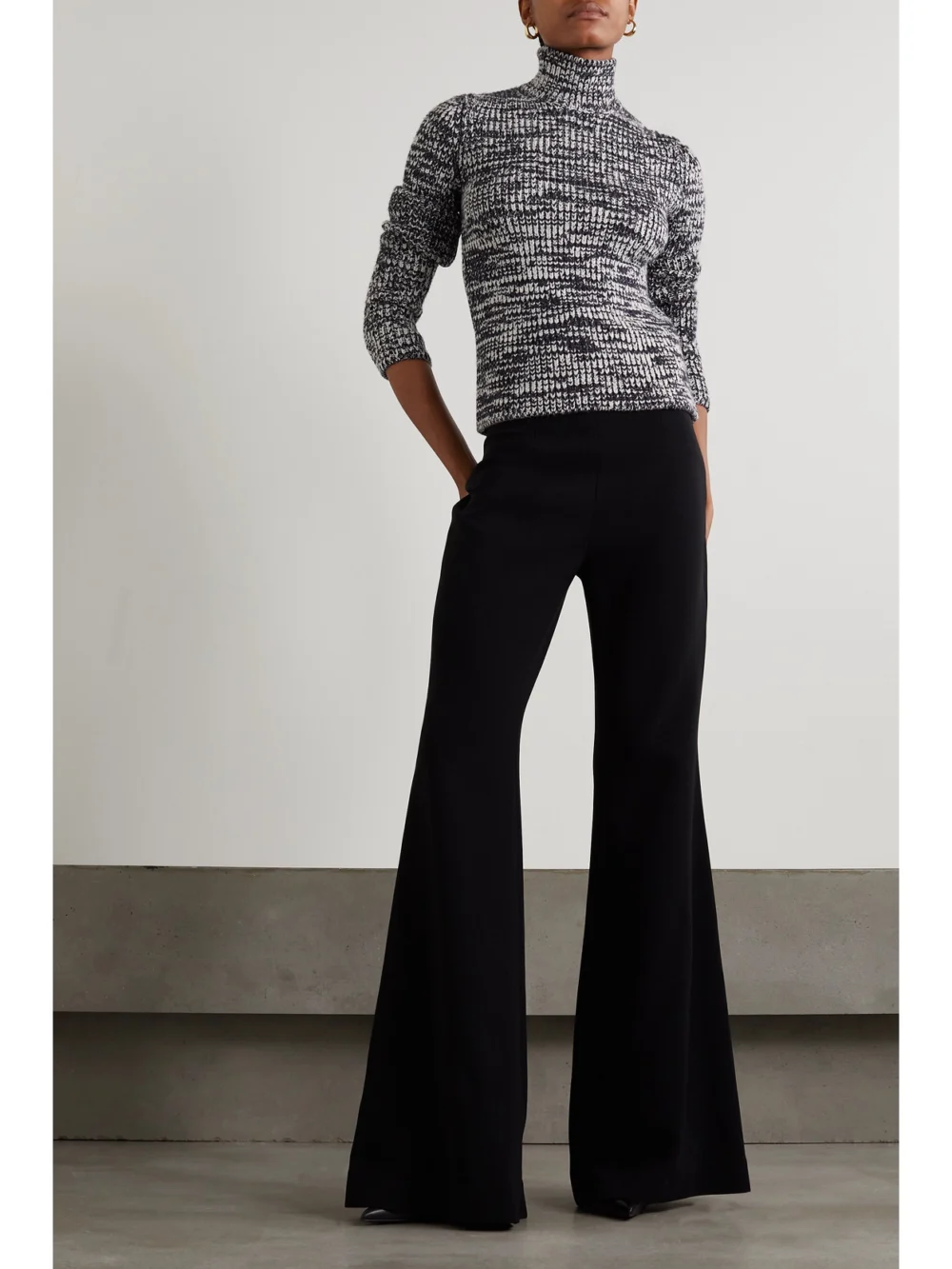 Tom Ford Two-tone Wool and Silk-blend Turtleneck Sweater, worn by a model