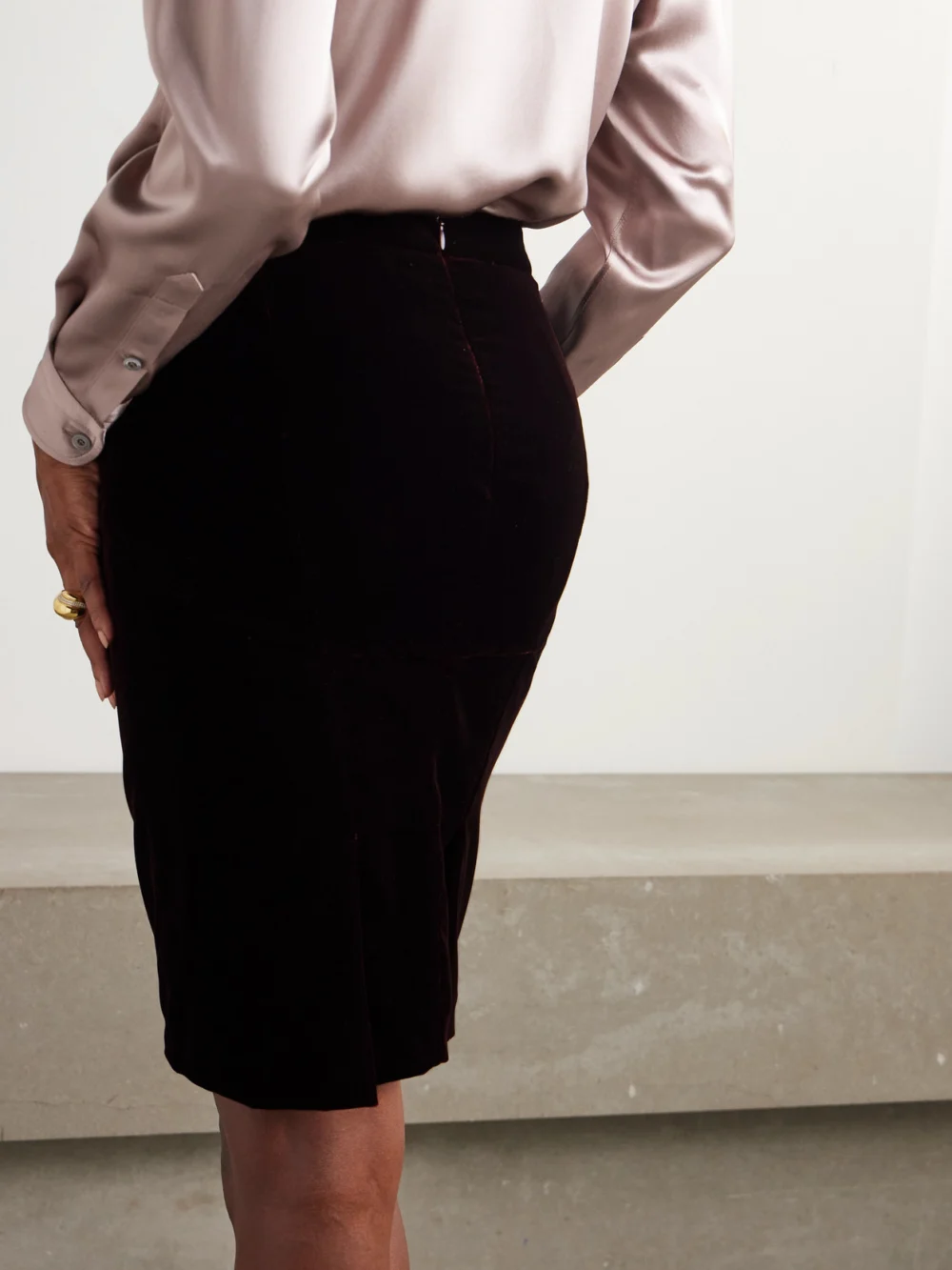 Back view of the Tom Ford Velvet Skirt