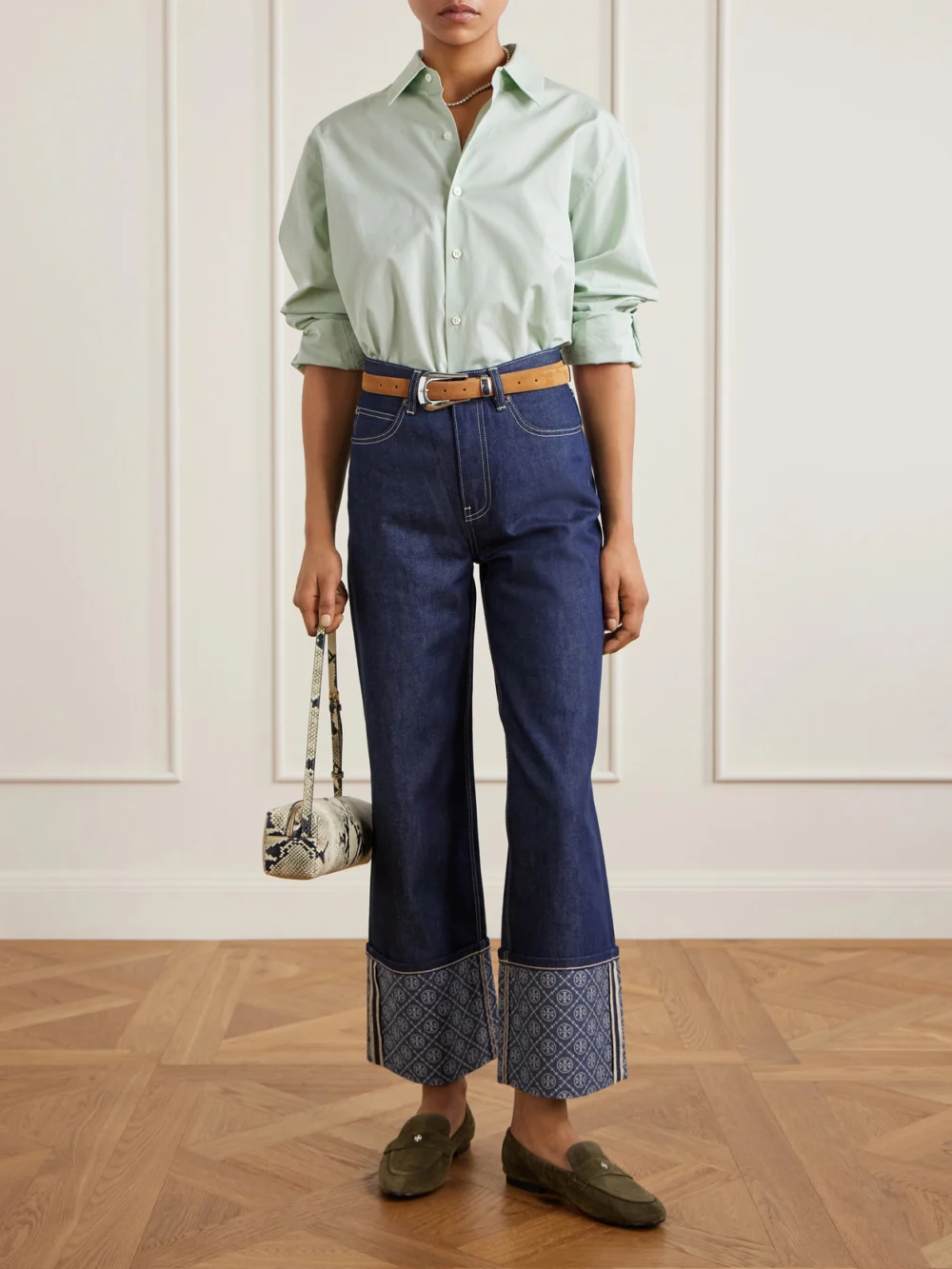 Tory Burch Ballet Suede Loafers, styled view