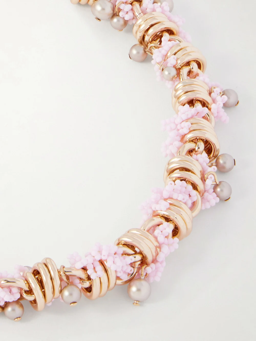 Close-up detail of the Tory Burch Beaded Necklace