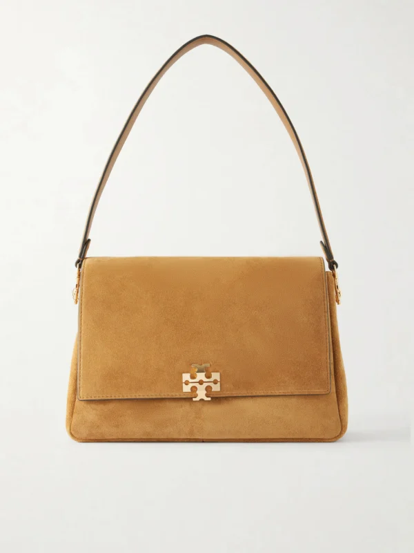 Tory Burch Charlie Logo-embellished Suede Shoulder Bag