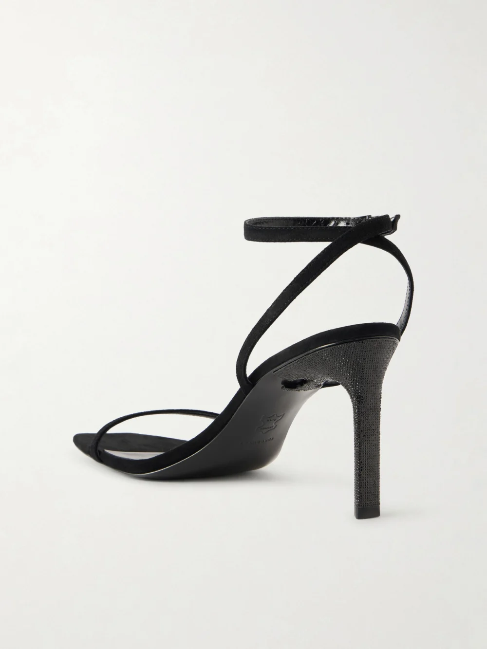Back view of the Tory Burch Crystal-embellished Suede Sandals