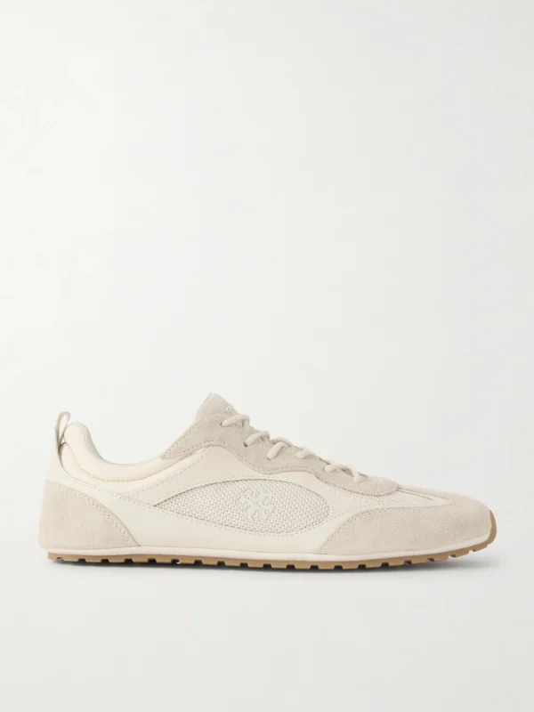 Tory Burch Field Leather, Mesh and Suede Sneakers