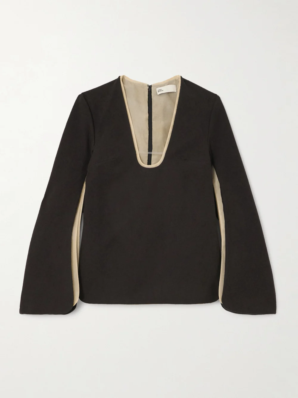 Tory Burch Layered Crepe Blouse in brown