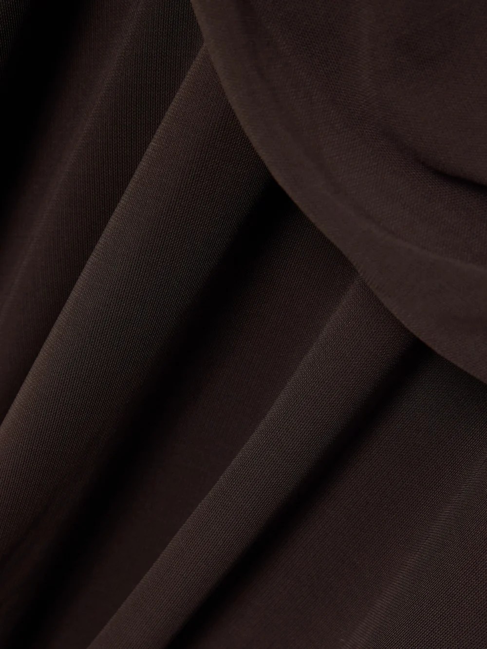 Close-up detail of the Tory Burch Layered Draped Stretch-jersey Midi Dress