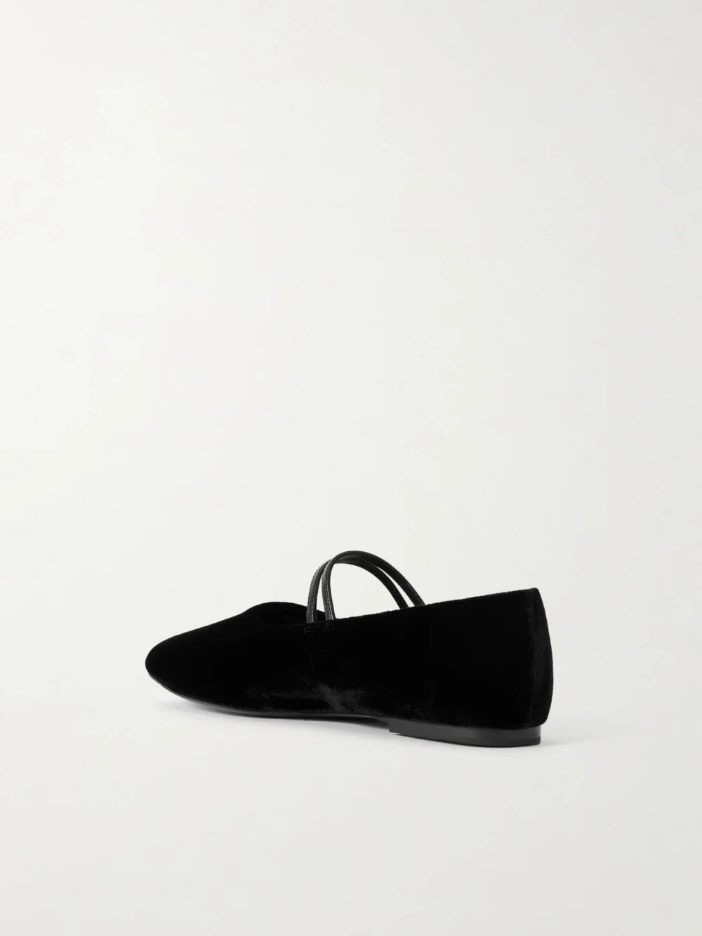 Back view of the Tory Burch Leather-trimmed Velvet Mary Jane Ballet Flats