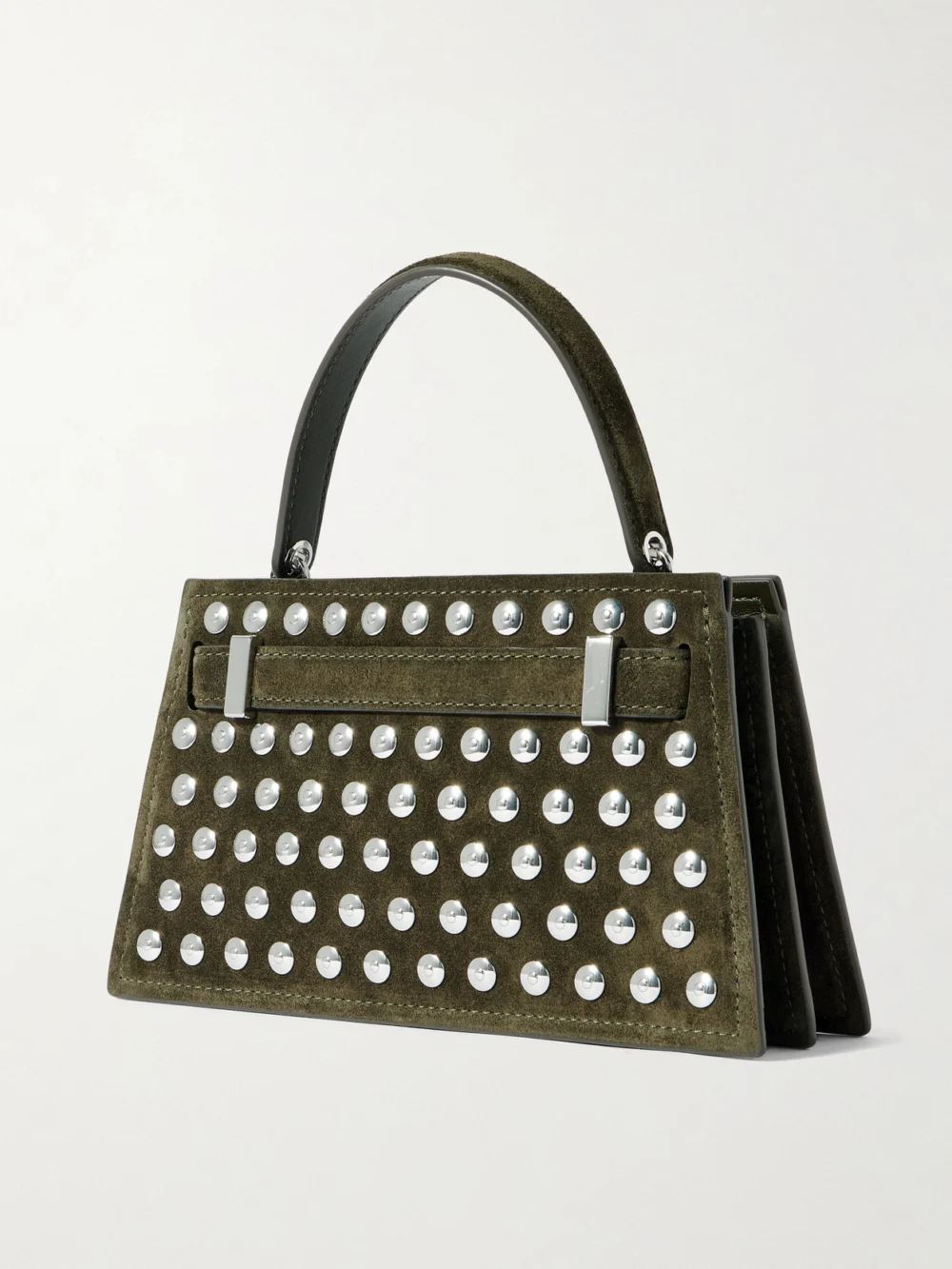 Back view of the Tory Burch Lee Radziwill Mini Studded Suede Shoulder Bag