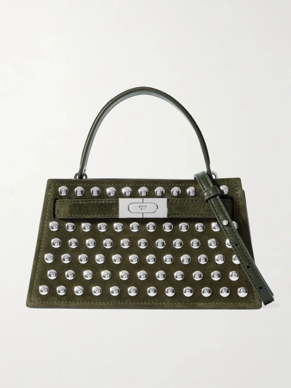 Tory Burch Lee Radziwill Mini Studded Suede Shoulder Bag