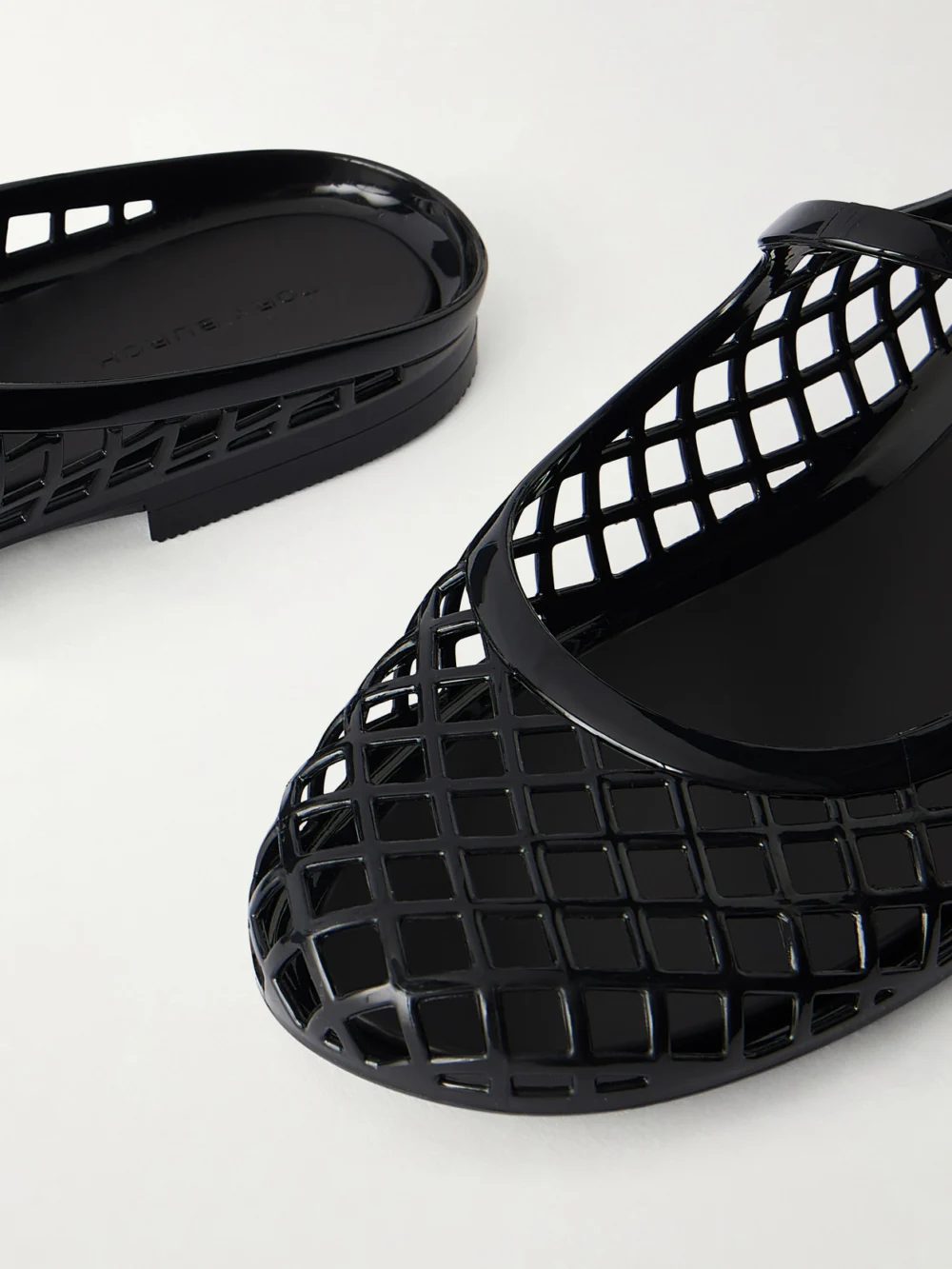 Close-up detail of the Tory Burch Mellow Logo-embellished Rubber Sandals