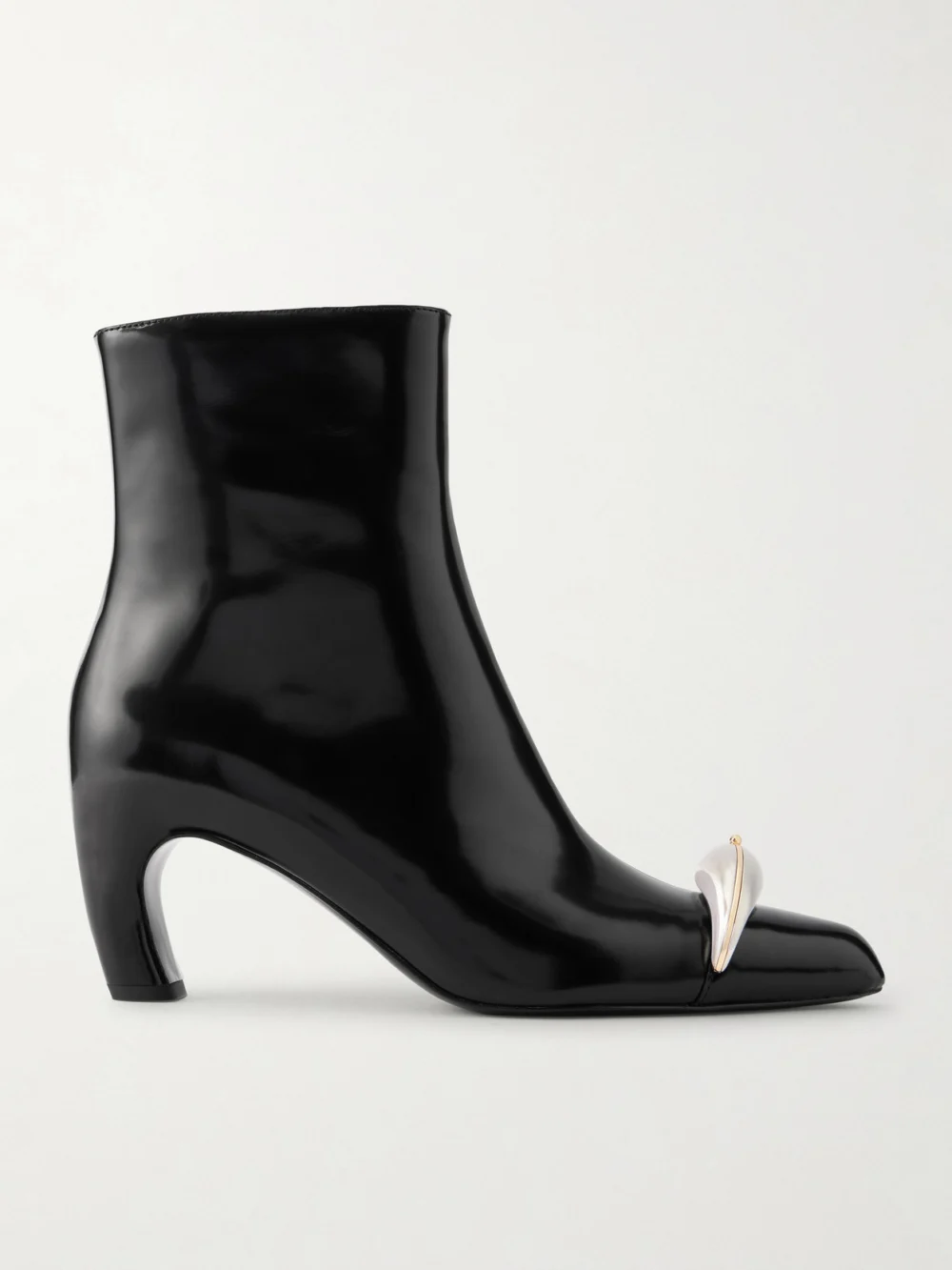 Tory Burch Pierced Xl Embellished Leather Ankle Boots in black