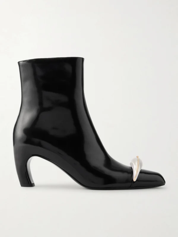 Tory Burch Pierced Xl Embellished Leather Ankle Boots