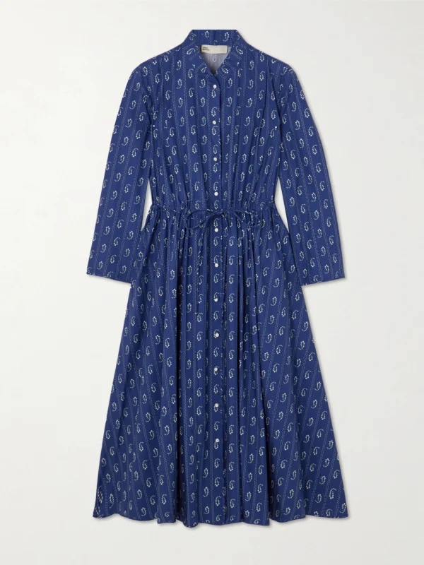 Tory Burch Printed Cotton Midi Shirt Dress