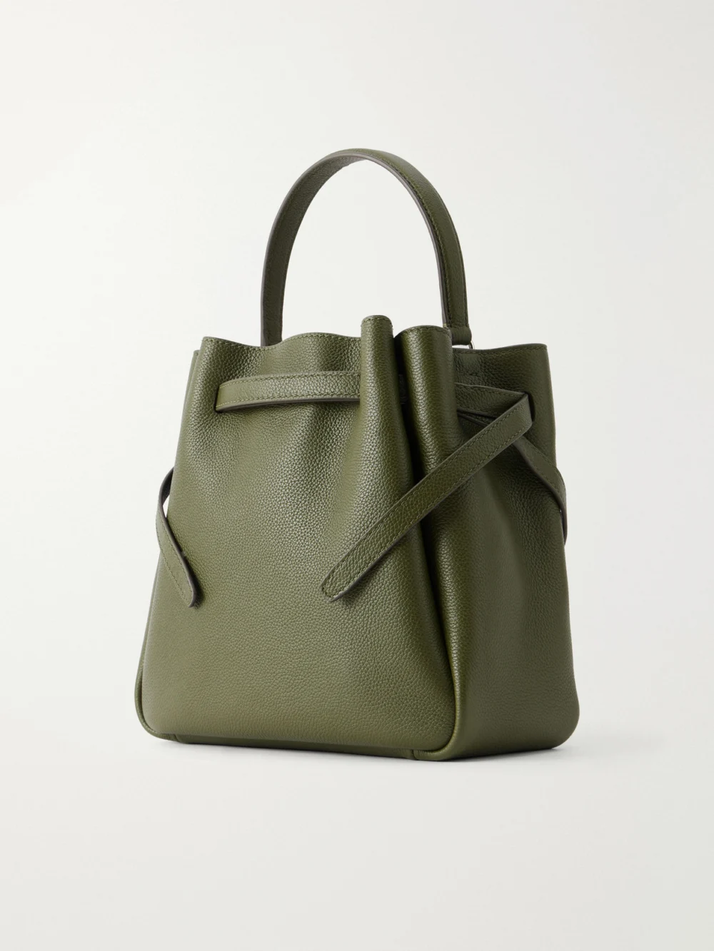 Back view of the Tory Burch Romy Leather Bucket Bag