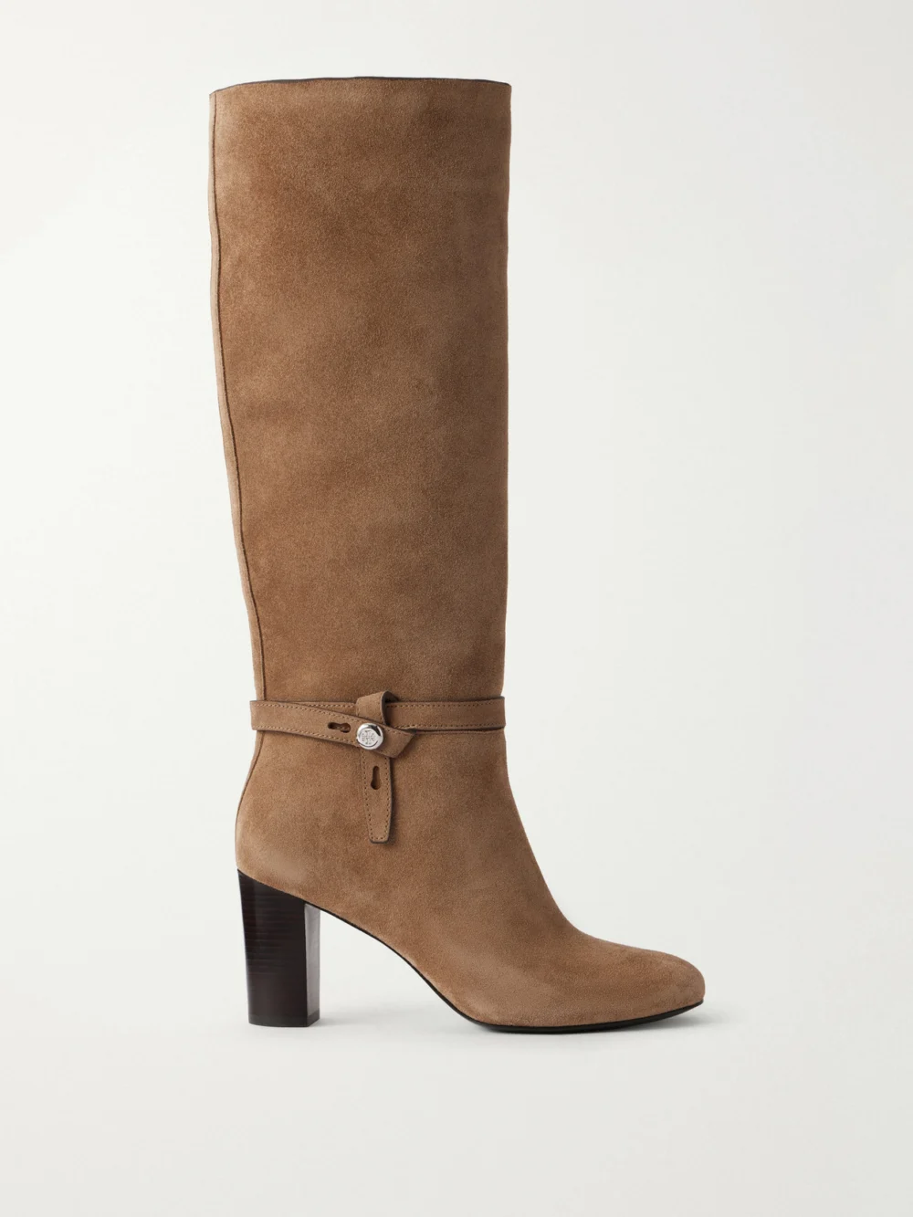 Tory Burch Roomy 70 Suede Knee Boots in beige