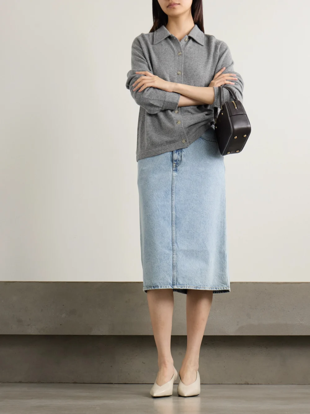 Totême Cashmere Cardigan, worn by a model