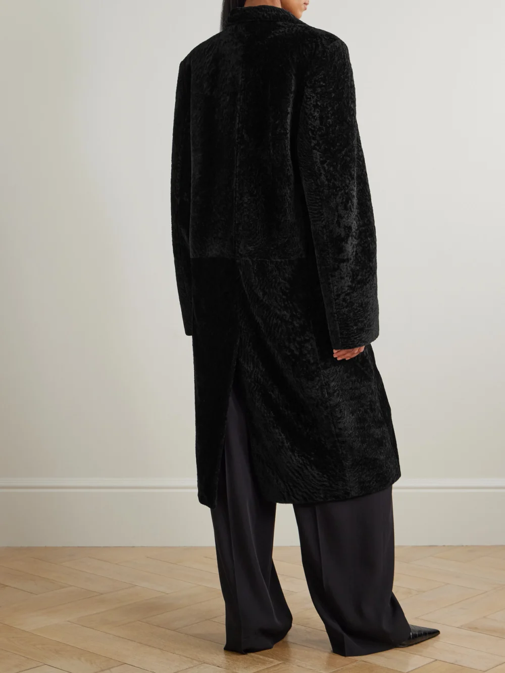 Back view of the Totême Classic Shearling Coat