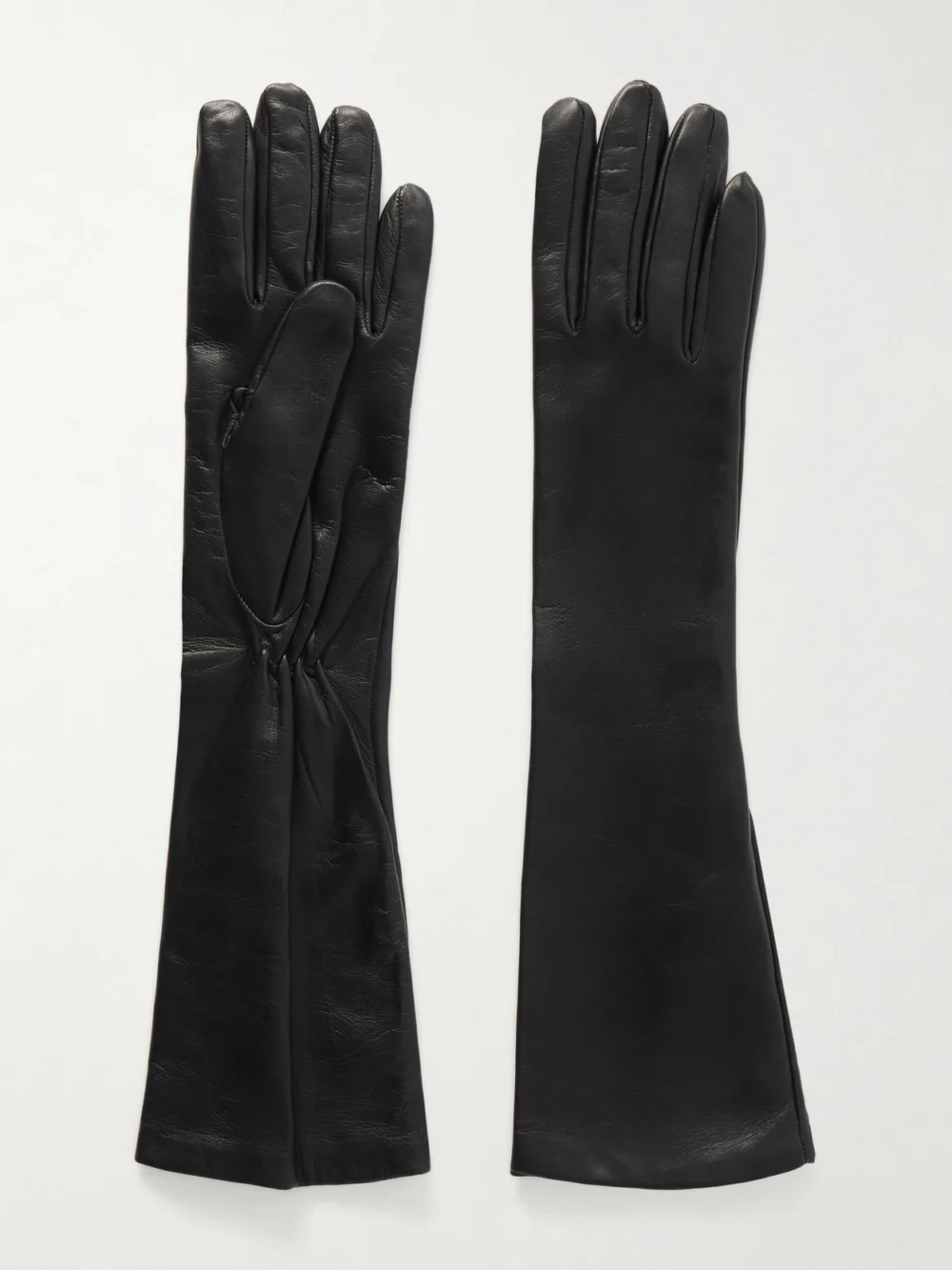 Totême Leather Gloves in black