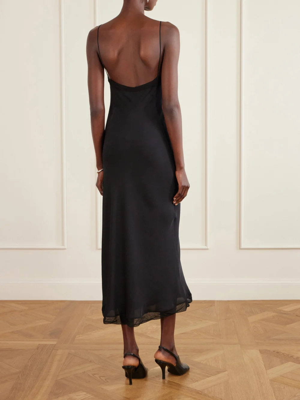 Back view of the Totême Silk-satin Slip Dress