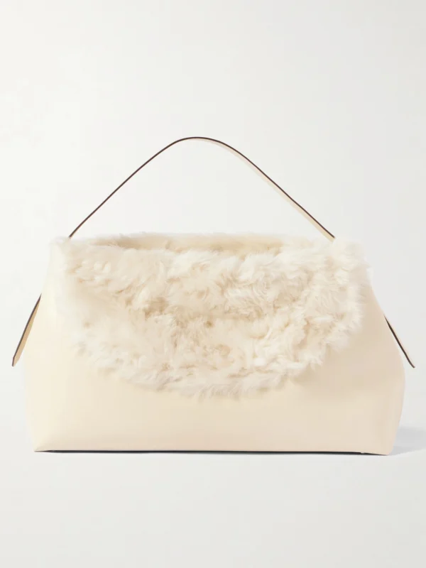Totême T-lock Shearling Shoulder Bag