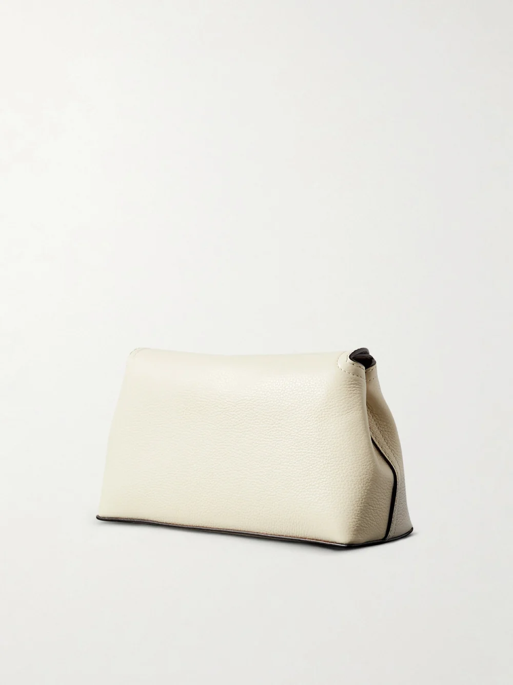 Back view of the Totême T-lock Textured-leather Clutch