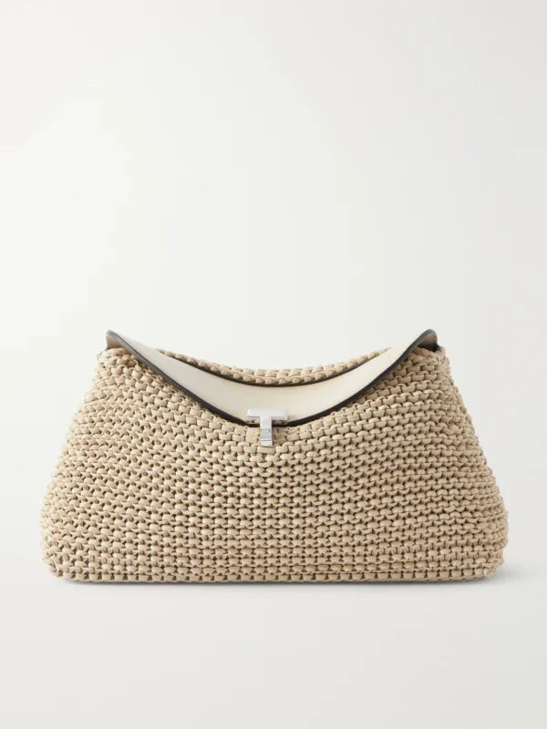 Totême T-lock Woven Leather Clutch
