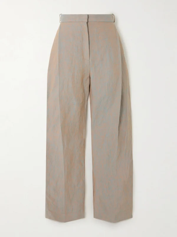 Tove Aleen Pleated Hemp Straight-leg Pants
