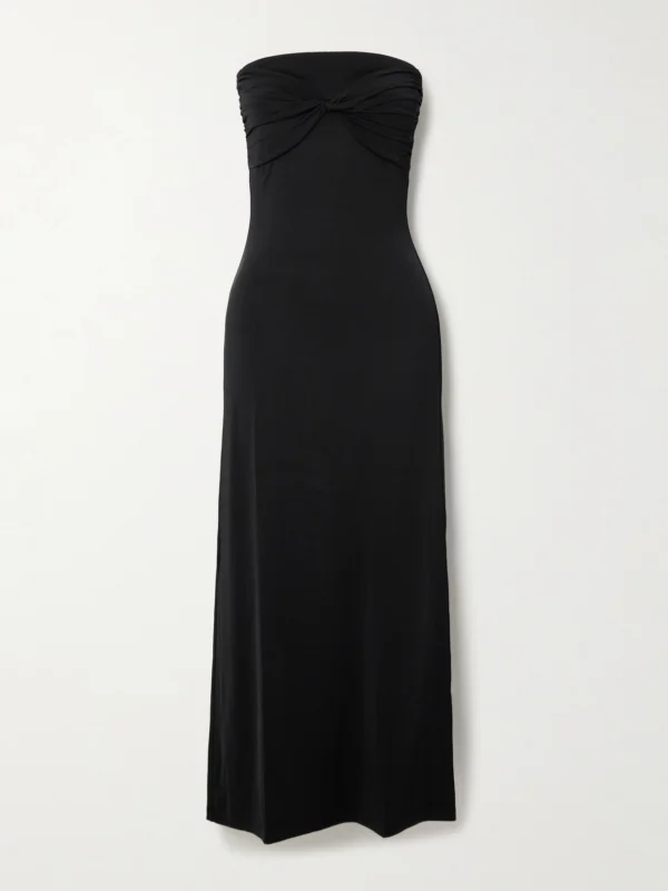 Tove Cate Strapless Twist-front Stretch-jersey Midi Dress