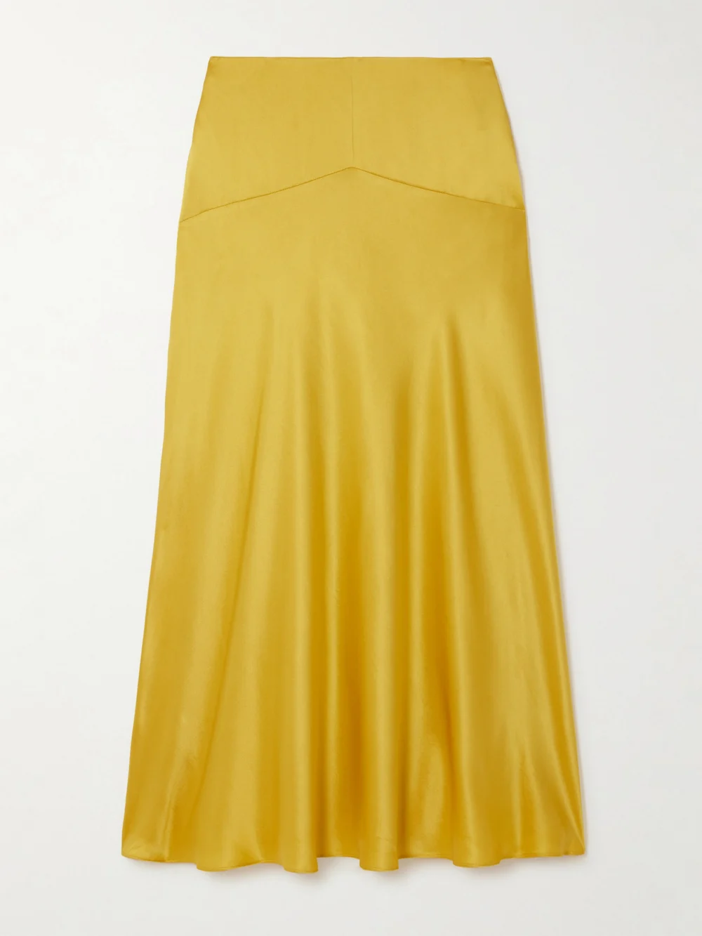 Tove Clover Silk-satin Midi Skirt in gold