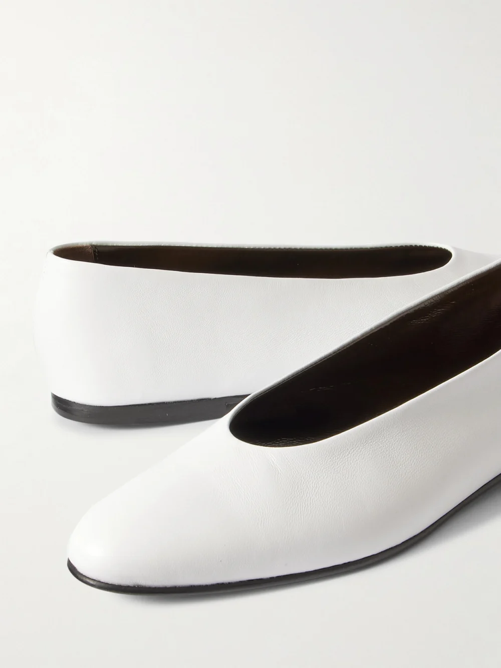 Close-up detail of the Tove Darcy Leather Ballet Flats
